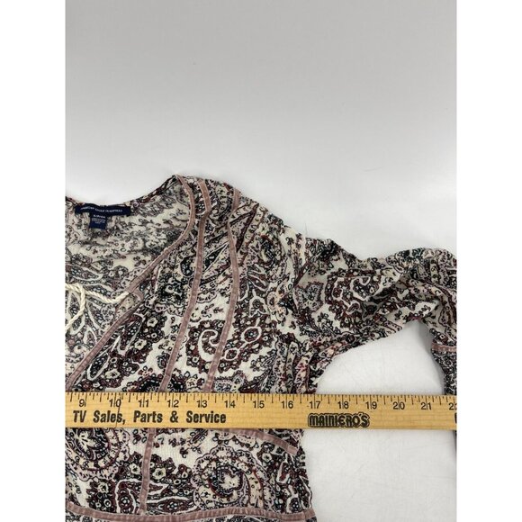 American Eagle Outfitters Women's Paisley Boho Tassel Top Shirt Size Small - Picture 13 of 15